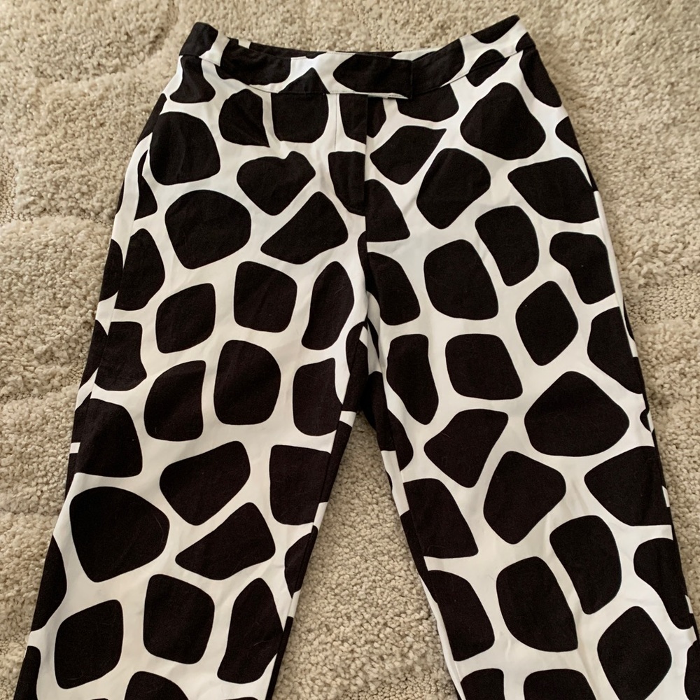 Eye-catching Y2K Black and White Zebra Crop Pants